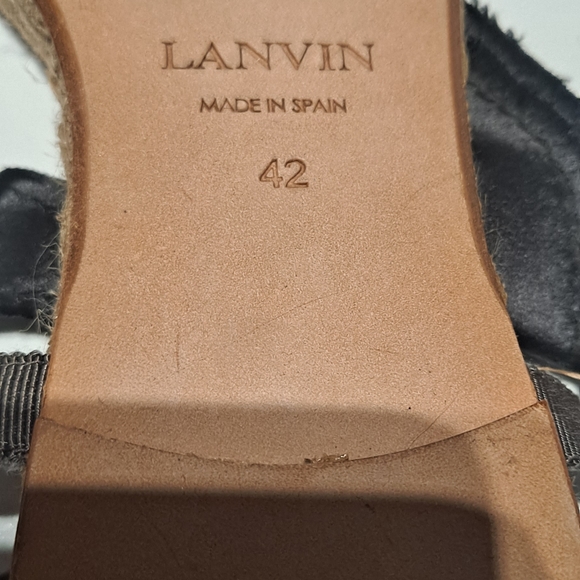 Lanvin flat espadrils with satin bow ribbon closure.  Size 42. Made in Spain - Picture 2 of 12